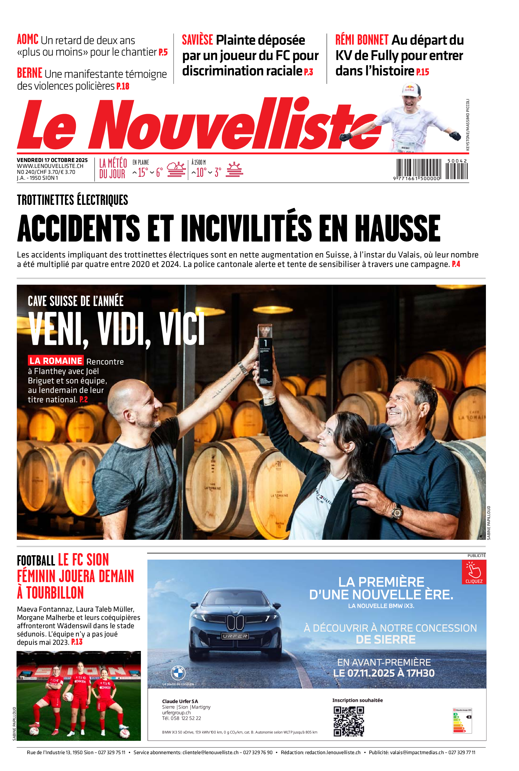 Vendredi 17 octobre 2025