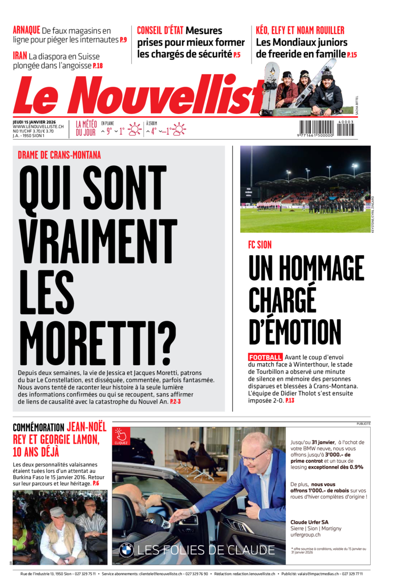 Jeudi 15 janvier 2026