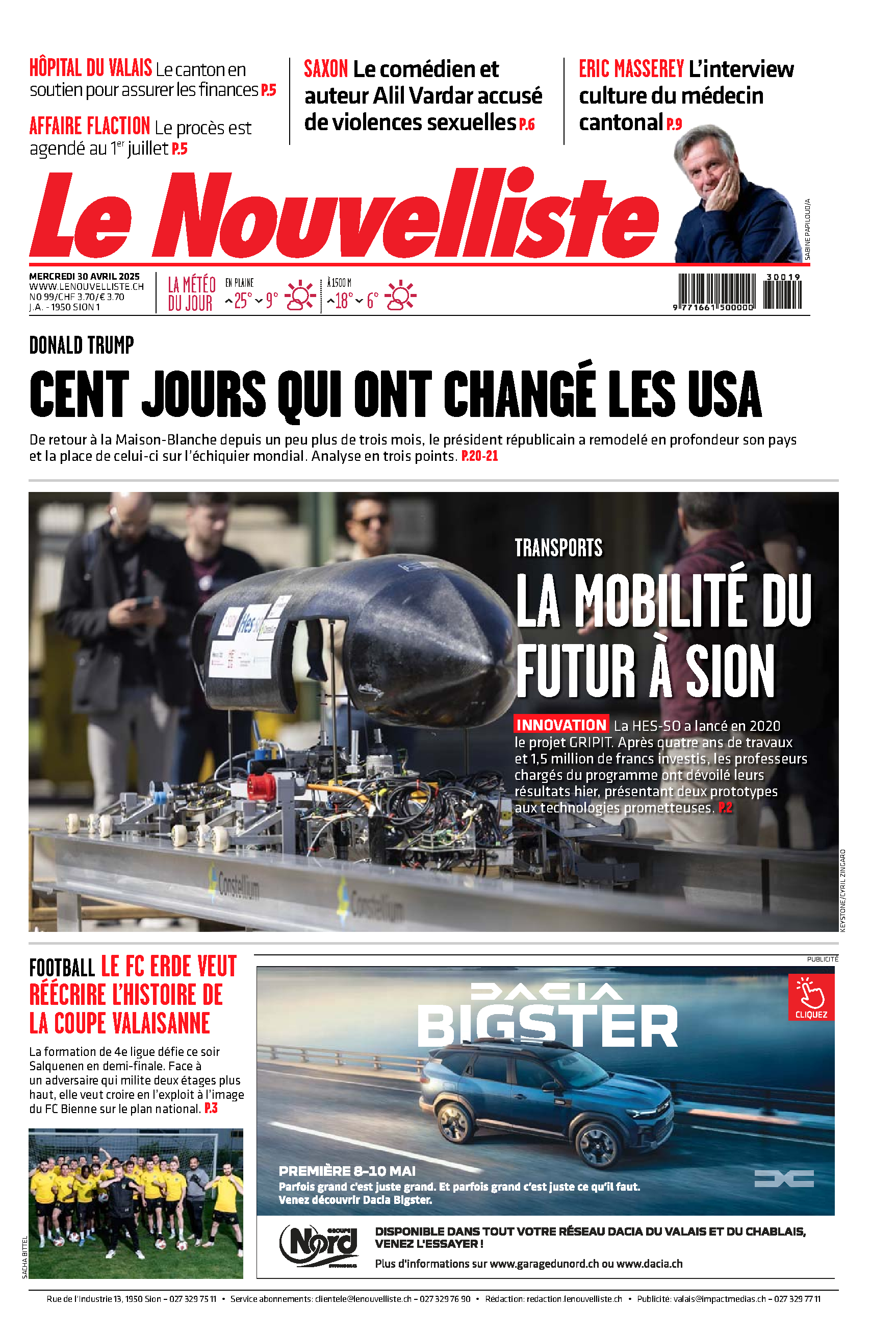 Mercredi 30 avril 2025 Mercredi 30 avril 2025