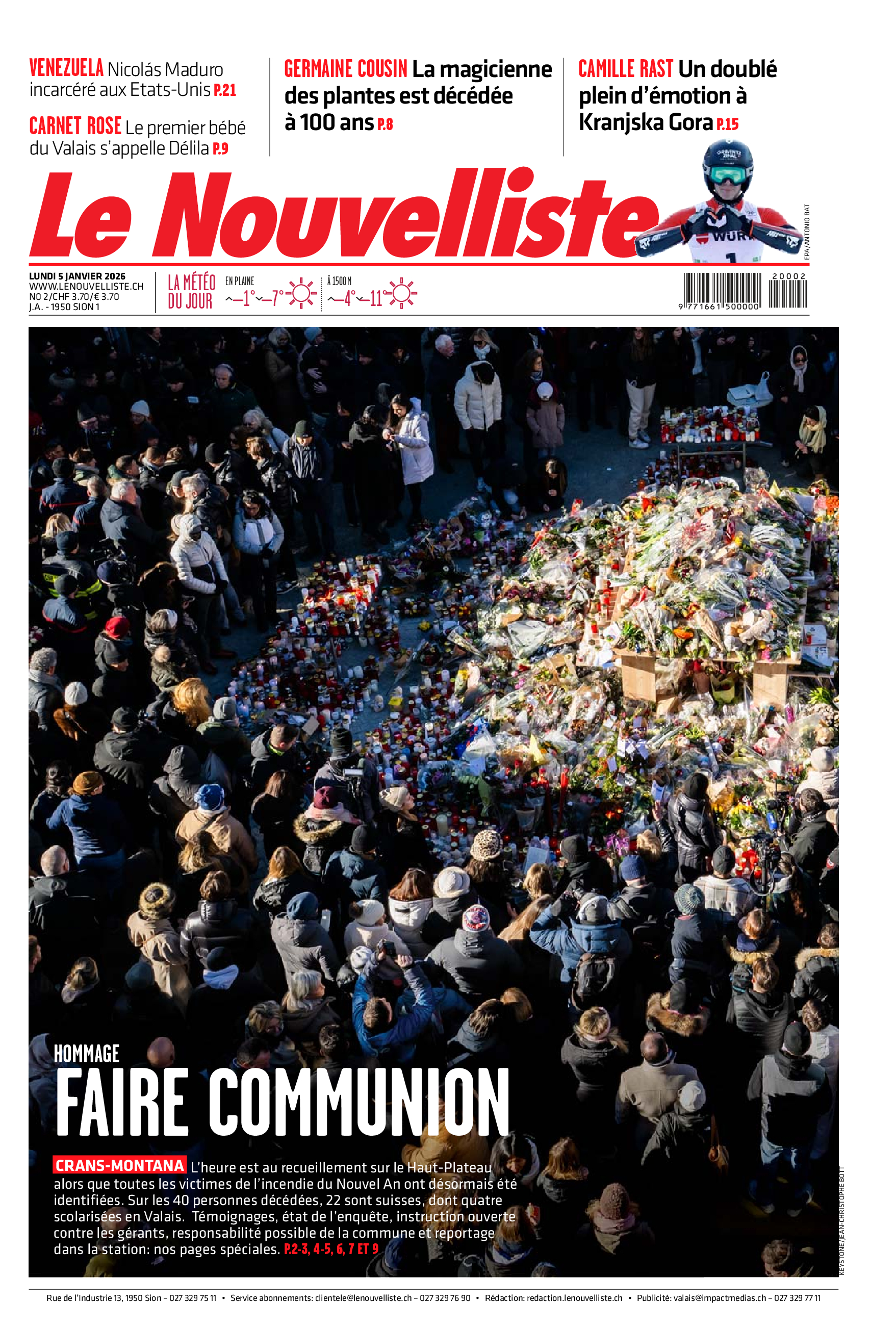  Lundi 5 janvier 2026